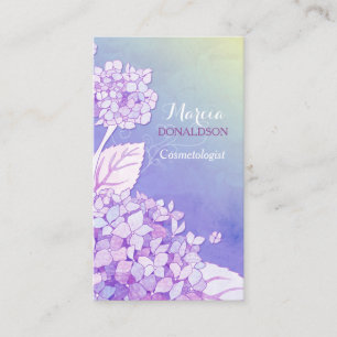 Purple Hydrangeas Cosmetologist Business Cards