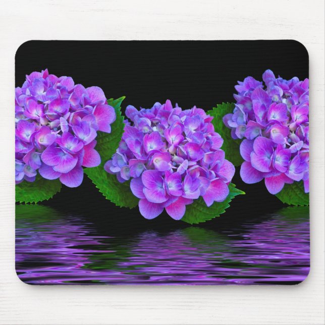 Purple Hydrangeas Mouse Pad (Front)