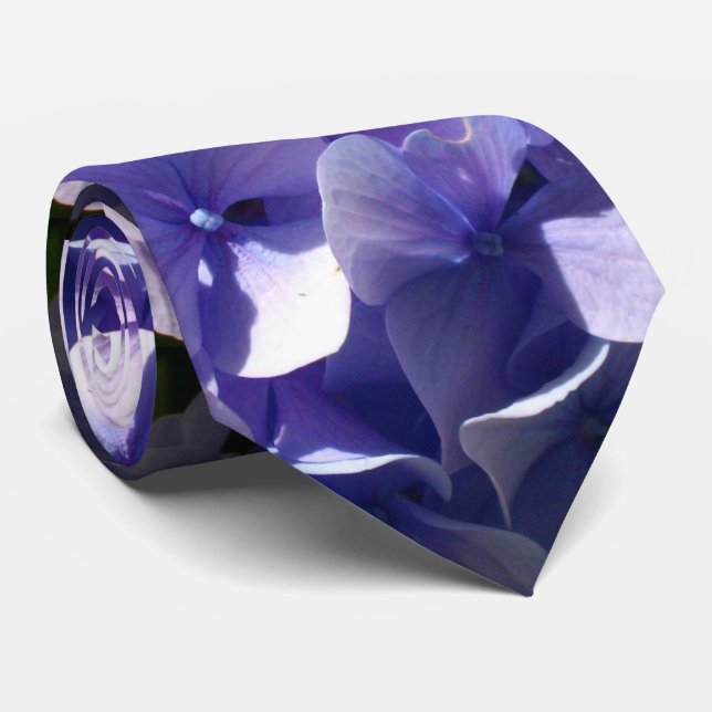 Purple Hydrangeas Neck Tie (Rolled)
