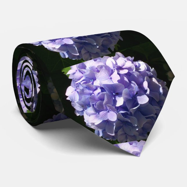 Purple Hydrangeas Neck Tie (Rolled)