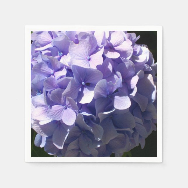 Purple Hydrangeas purple flowers  Paper Napkins (Front)