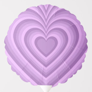 Purple Hypnotic Heart Love Pattern Balloon