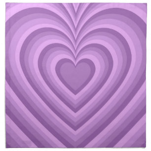 Purple Hypnotic Heart Love Pattern Cloth Napkin