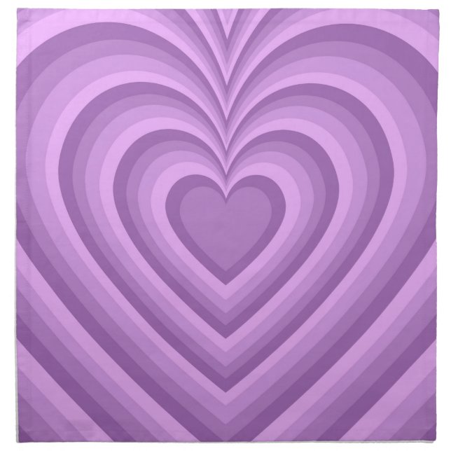Purple Hypnotic Heart Love Pattern Cloth Napkin (Front)