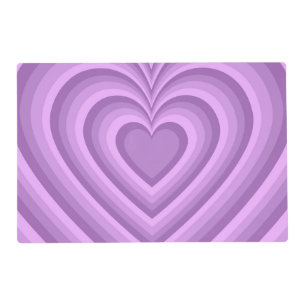 Purple Hypnotic Heart Love Pattern Placemat