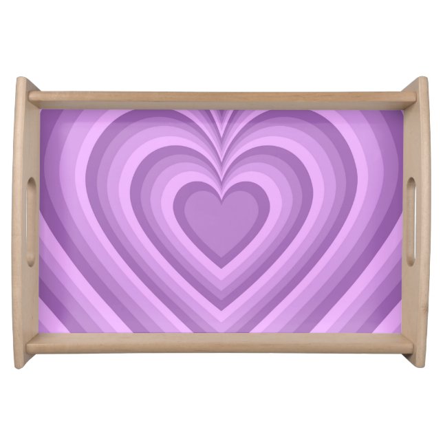 Purple Hypnotic Heart Love Pattern Serving Tray (Front)