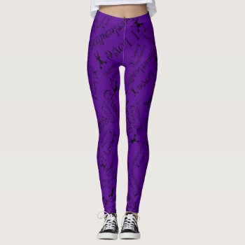 Purple I Love Cheerleading Leggings by Brothergravydesigns at Zazzle