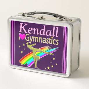 PURPLE I LOVE GYMNASTICS LUNCH BOX