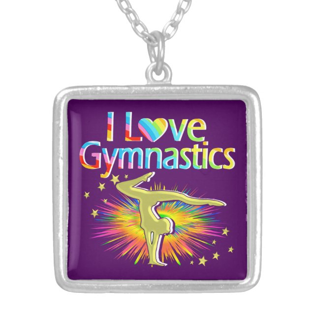 PURPLE I LOVE GYMNASTICS NECKLACE (Front)
