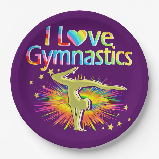 PURPLE I LOVE GYMNASTICS PURPLE PLATES (Front)