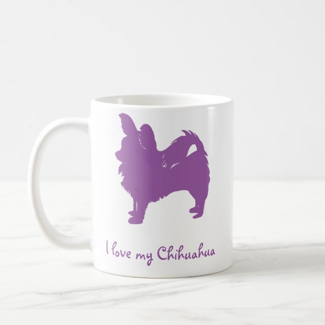 Purple I Love My Chihuahua Coffee Mug (Left)