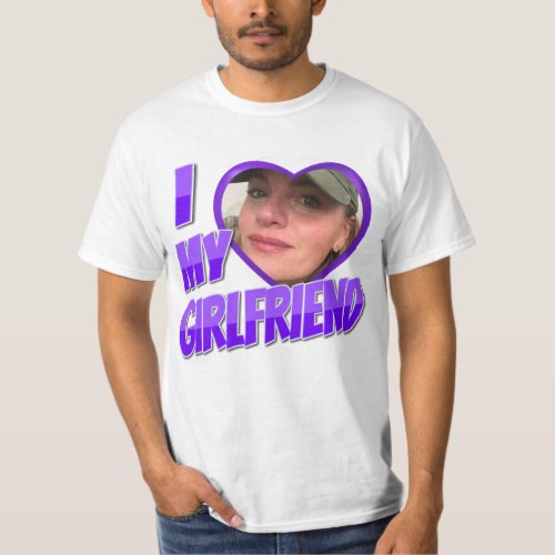 Purple I Love My Girlfriend Photo T_Shirt