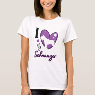Purple I love my schnauzer T-Shirt