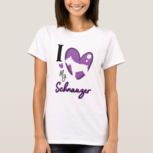 Purple I love my schnauzer T_Shirt