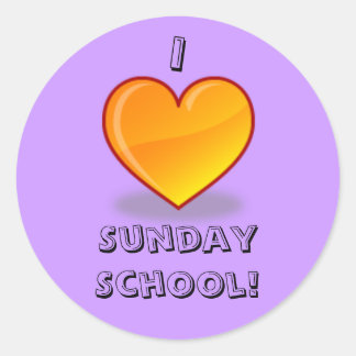 Purple I love sunday school stickers