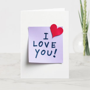 Purple I Love You Heart Card