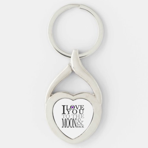 Purple I Love You to the Moon and Back Keychain