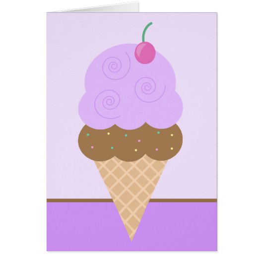 Purple Ice Cream Cone Cards (Front)