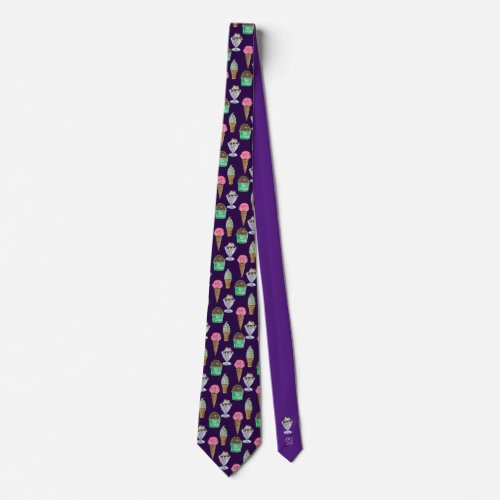 Purple Ice Cream Pattern Neck Tie