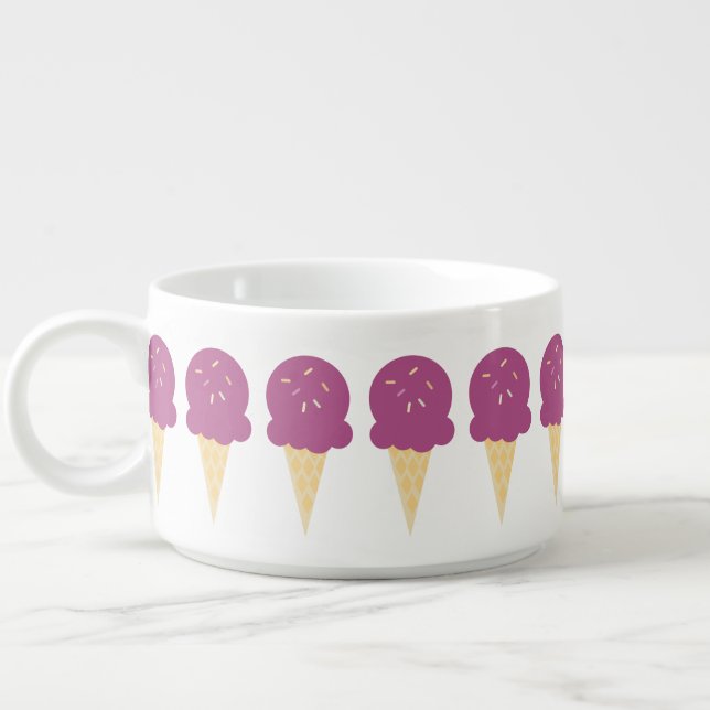 Purple Ice Cream Sprinkles Cone Summer Bowl (Right)