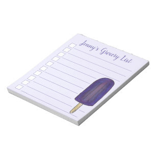 Purple Ice Lolly Purple Popsicle Grocery List Notepad