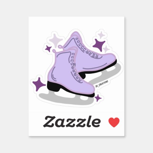 Purple Ice Skates Sticker