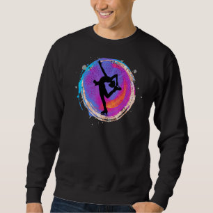 Purple Ice Skating Dancer Figure Skate Skater Colo Sweatshirt