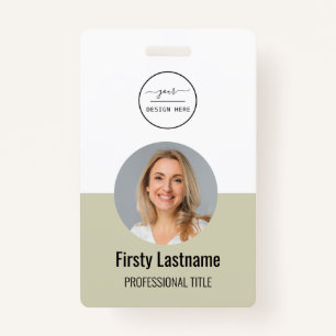 Purple ID Card   Modern Stylish Minimalist Photo I Badge