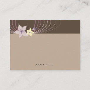 Purple Ikebana Frangipani Tropical Wedding Guest Place Card