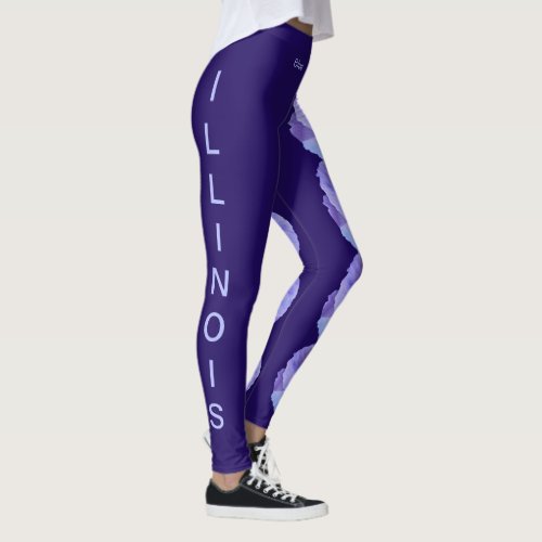 Purple Illinois State Flower Blue Violet Leggings