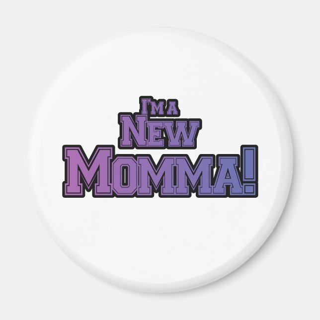 Purple I'm a New Momma Tshirts and Gifts Magnet (Front)