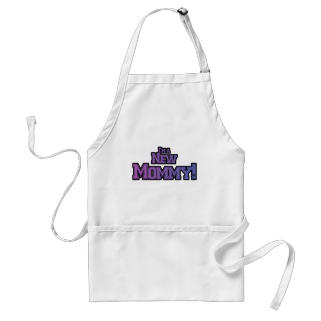 Purple I'm A New  Mommy Tshirts and Gifts Adult Apron (Front)