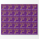 [ Thumbnail: Purple, Imitation Gold Look "2nd Birthday" Wrapping Paper ]