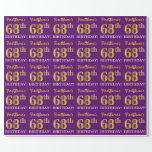 [ Thumbnail: Purple, Imitation Gold Look "68th Birthday" Wrapping Paper ]