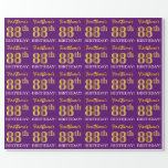 [ Thumbnail: Purple, Imitation Gold Look "88th Birthday" Wrapping Paper ]