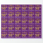 [ Thumbnail: Purple, Imitation Gold Look "98th Birthday" Wrapping Paper ]