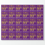 [ Thumbnail: Purple, Imitation Gold Look "99th Birthday" Wrapping Paper ]