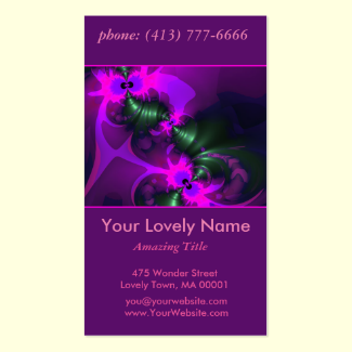 Purple Imp, Abstract Violet and Magenta Ribbons Double-Sided Standard Business Cards (Pack Of 100)