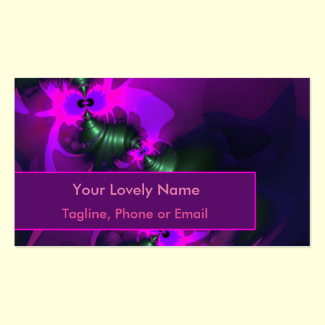 Purple Imp, Abstract Violet Magenta Ribbons Ghost Double-Sided Standard Business Cards (Pack Of 100)