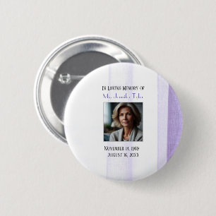 Purple In Loving Memory Funeral Memorial  Keepsake Button
