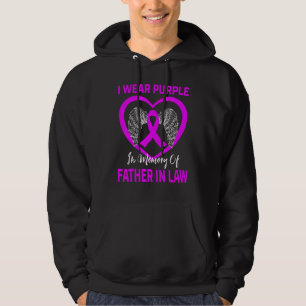 Purple In Memory Of Father In Law Alzheimers Wings Hoodie