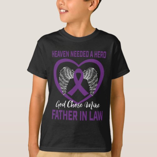 Purple In Memory Of Father In Law Pancreatic Cance T_Shirt