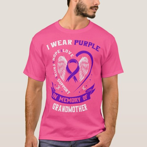 Purple In Memory of Grandma Grandmother Alzheimers T_Shirt