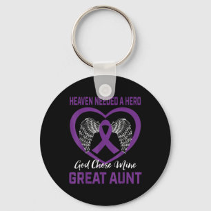 Purple In Memory Of Great Aunt Pancreatic Cancer A Keychain