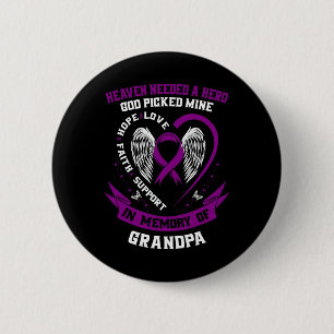 Purple In Memory of my Grandpa Pancreatic Cancer A Button