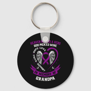 Purple In Memory of my Grandpa Pancreatic Cancer A Keychain