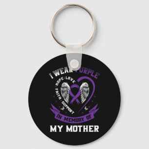 Purple In Memory Of My Mom Mother Epilepsy Awarene Keychain