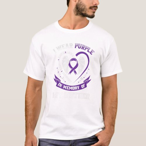 Purple In Memory Of My Mother Alzheimers Dementia T_Shirt