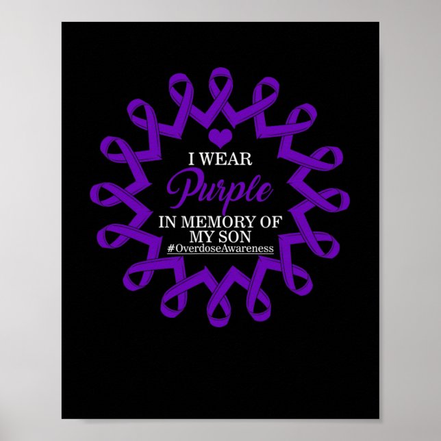 Purple In Memory Of My Son Overdose Awareness Ribb Poster (Front)