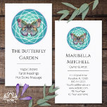 Purple Indigo Butterfly Mystical Mandala Turquoise Business Card at Zazzle